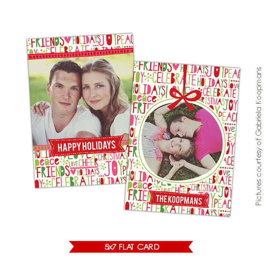 Holiday Photocard Template | Joyful celebrations e525