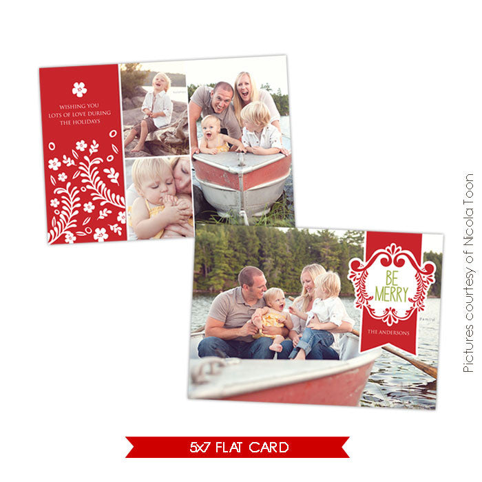 Holiday Photocard Template | Merry Family e501