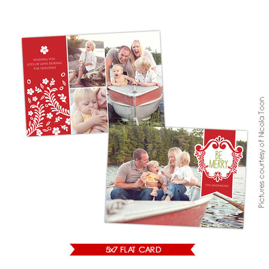 Holiday Photocard Template | Merry Family e501