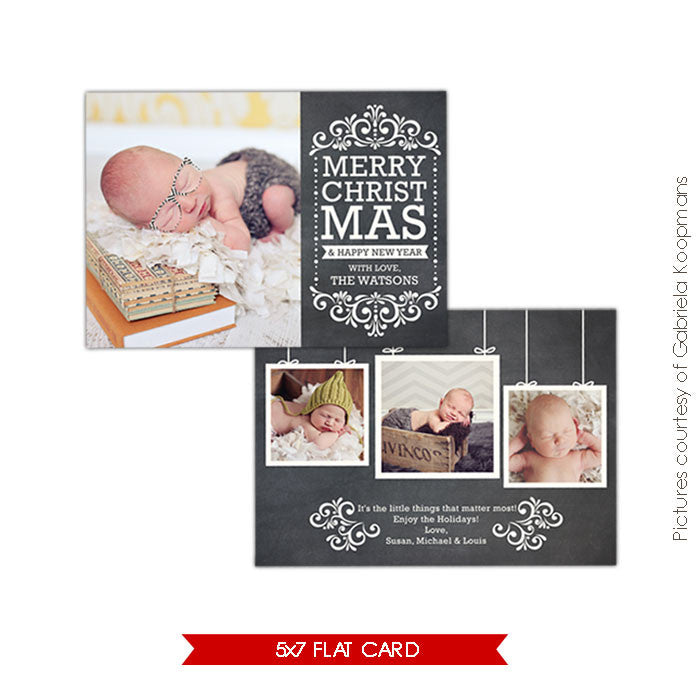 Holiday Photocard Template | Peaceful news e528