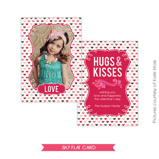 Valentine Photocard Template | Pink Hugs e264