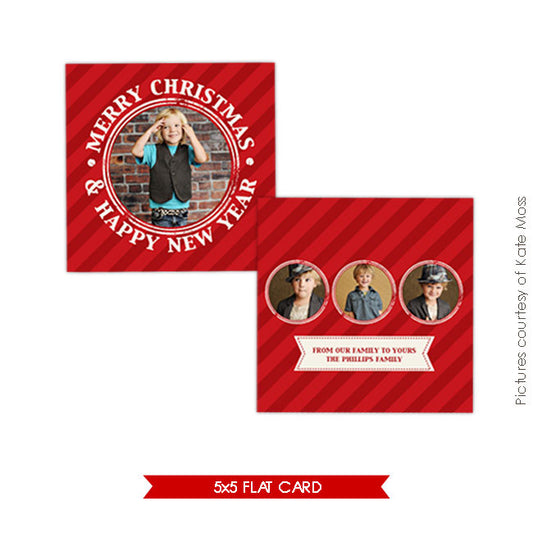 Holiday Photocard Template | Red candy e151