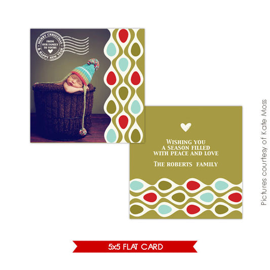 Holiday Photocard Template | Retro Christmas e135