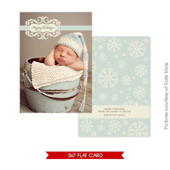 Holiday Photocard Template | Snowflakes e128