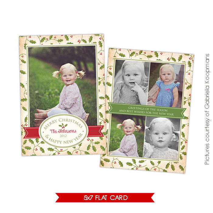 Holiday Photocard Template | Sweet Mistletoe e521