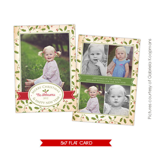 Holiday Photocard Template | Sweet Mistletoe e521