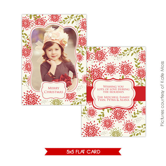 Holiday Photocard | Sweet Flowers portrait e137-p