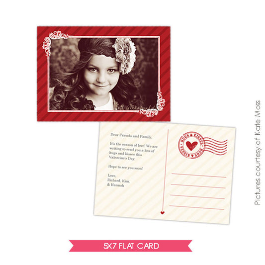 Valentine Photocard Template | Xoxo postcard e267