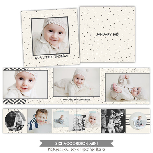 Neutral accordion mini 3x3 | Chic gray e1000