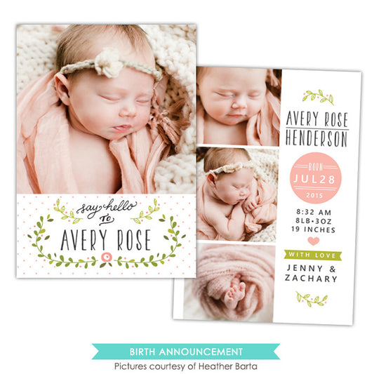 Birth Announcement | Rose garden e1063