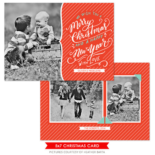 Christmas Photocard Template | Classic Wishes e1082