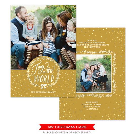 Christmas Photocard Template | Golden Joy e1084