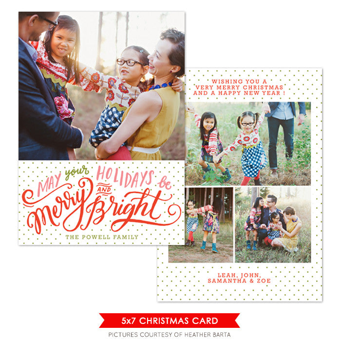 Christmas Photocard Template | Bright Holidays e1085