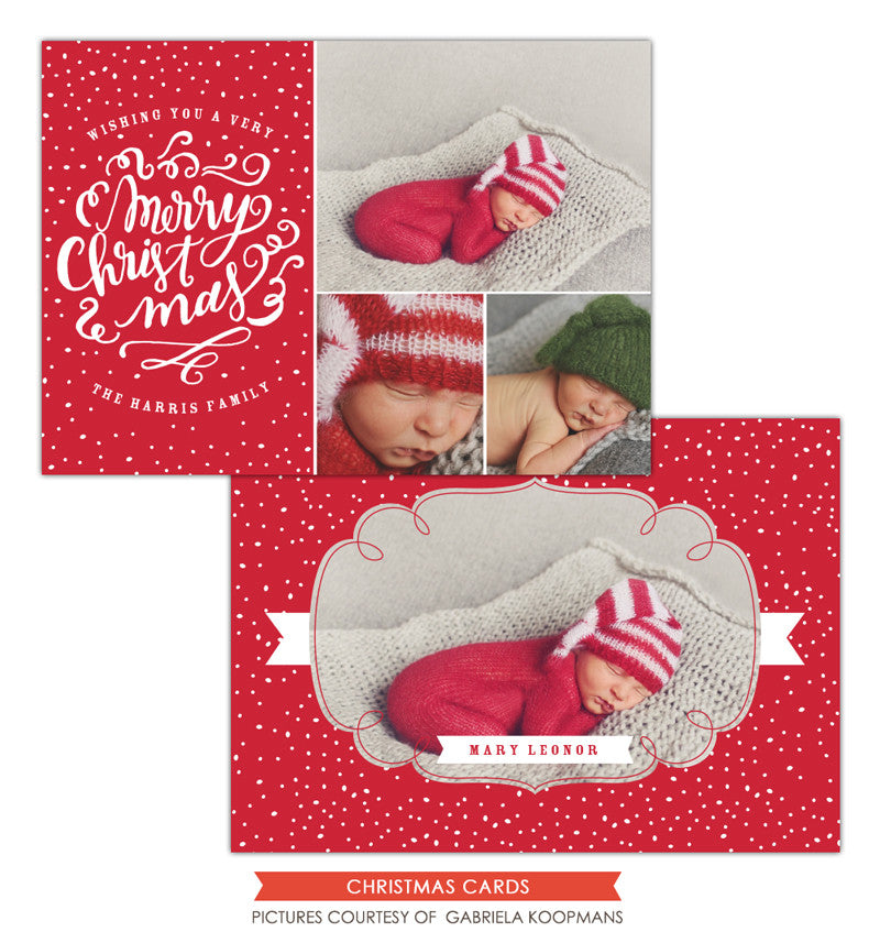 Christmas Photocard Template | Red Christmas e1129