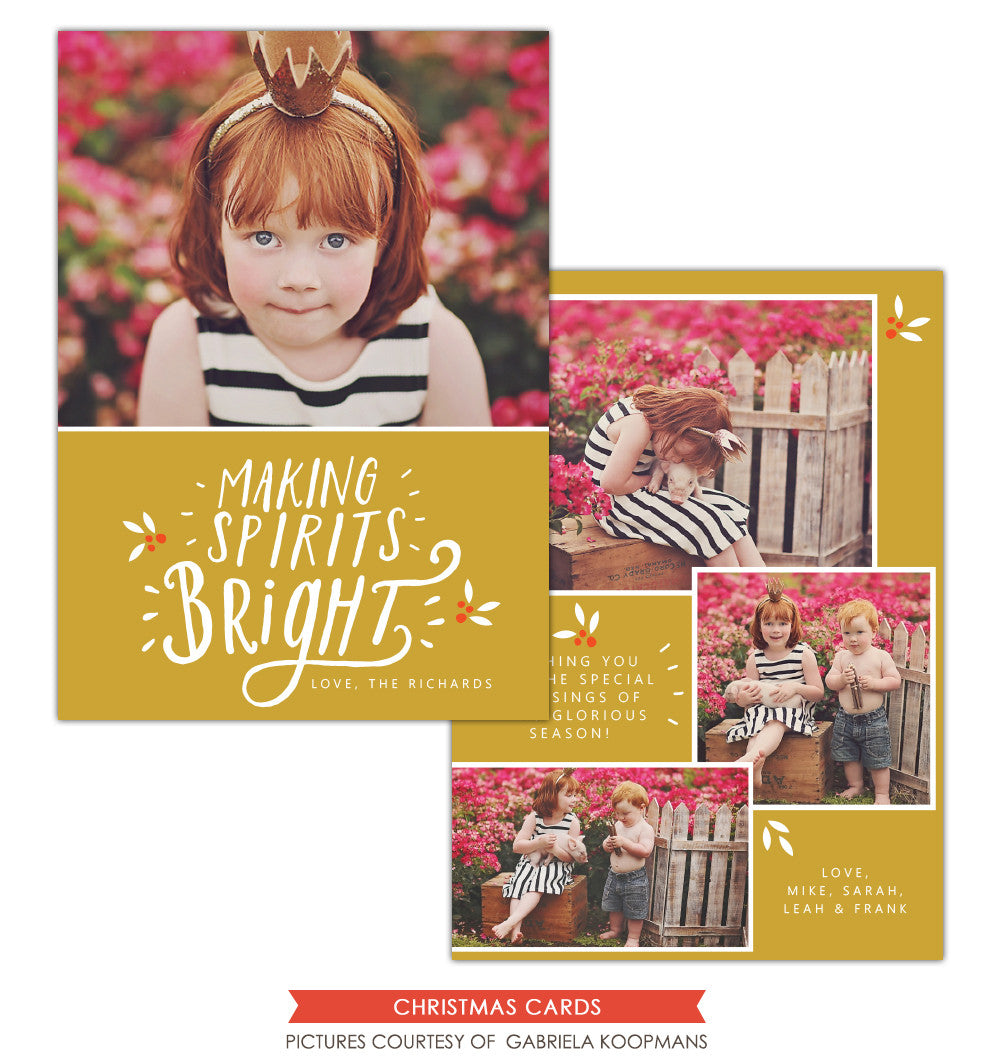 Christmas Photocard Template | Making Spirits Bright e1132