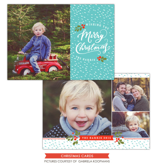 Christmas Photocard Template | Love wishes e1136