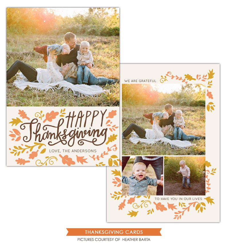 Thanksgiving Card Template | Leaves and wind e1147