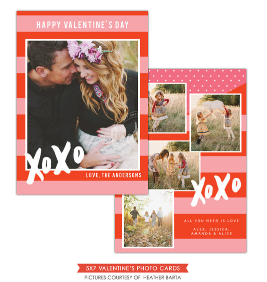 Valentine Photocard Template | XOXO letters e1192