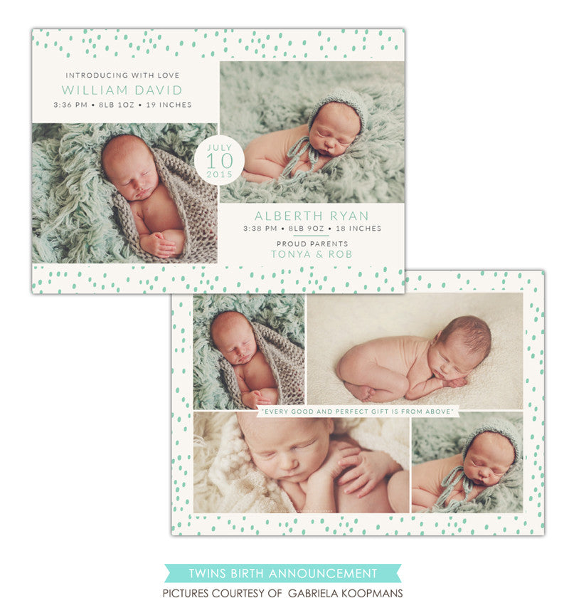 Twins Birth Announcement | Perfect gifts e1196