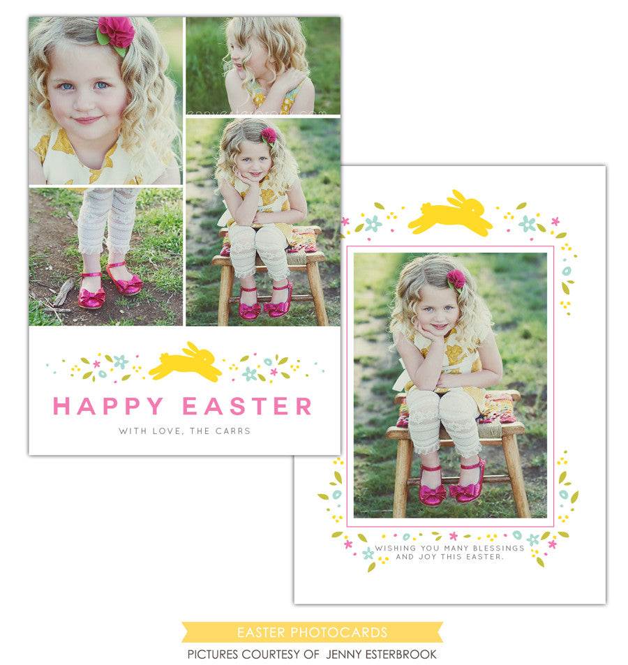 Easter photo card | Yellow bunny e1200