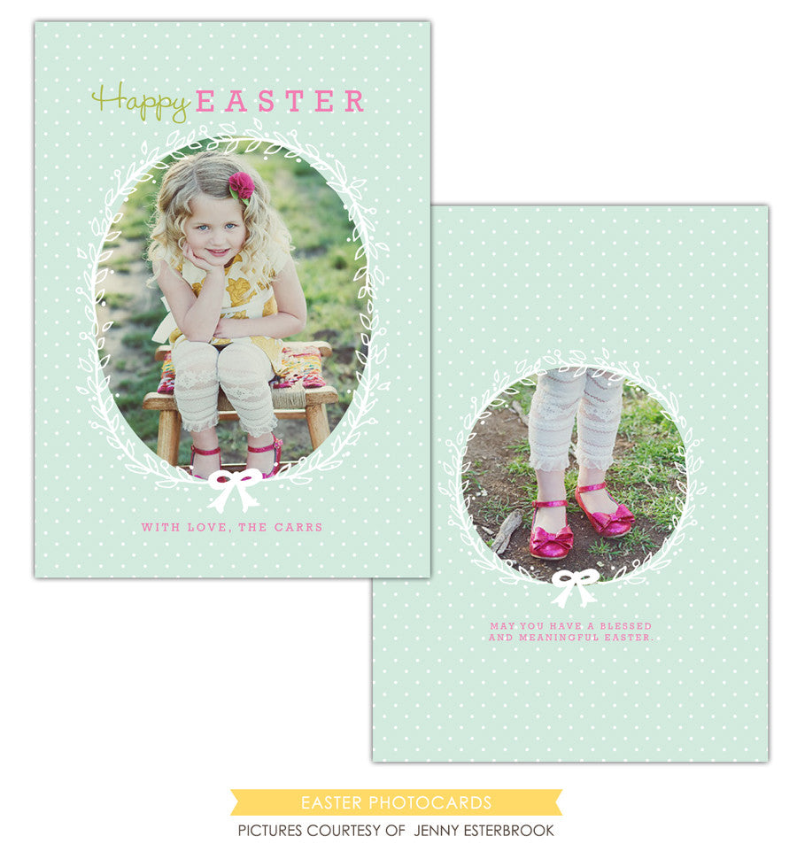 Easter photo card | Pink loves green e1201