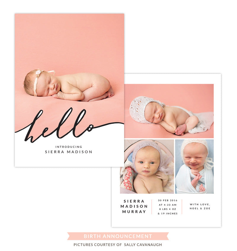 Birth Announcement | Calligraphy hello e1290