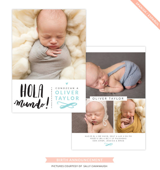 Birth Announcement - Spanish | Hola mundo e1300