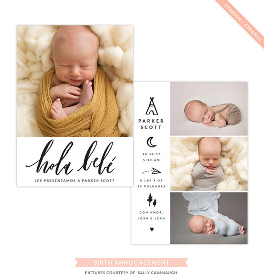 Birth Announcement - Spanish | Hola bebé e1302