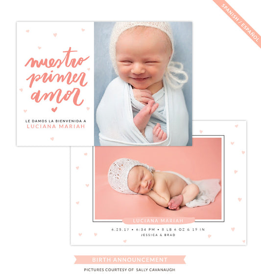 Birth Announcement - Spanish | Primer amor e1303