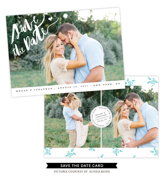 Save the Date card | Blue Wildflower e1337