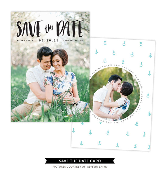 Save the Date card | Vintage Pearl e1338