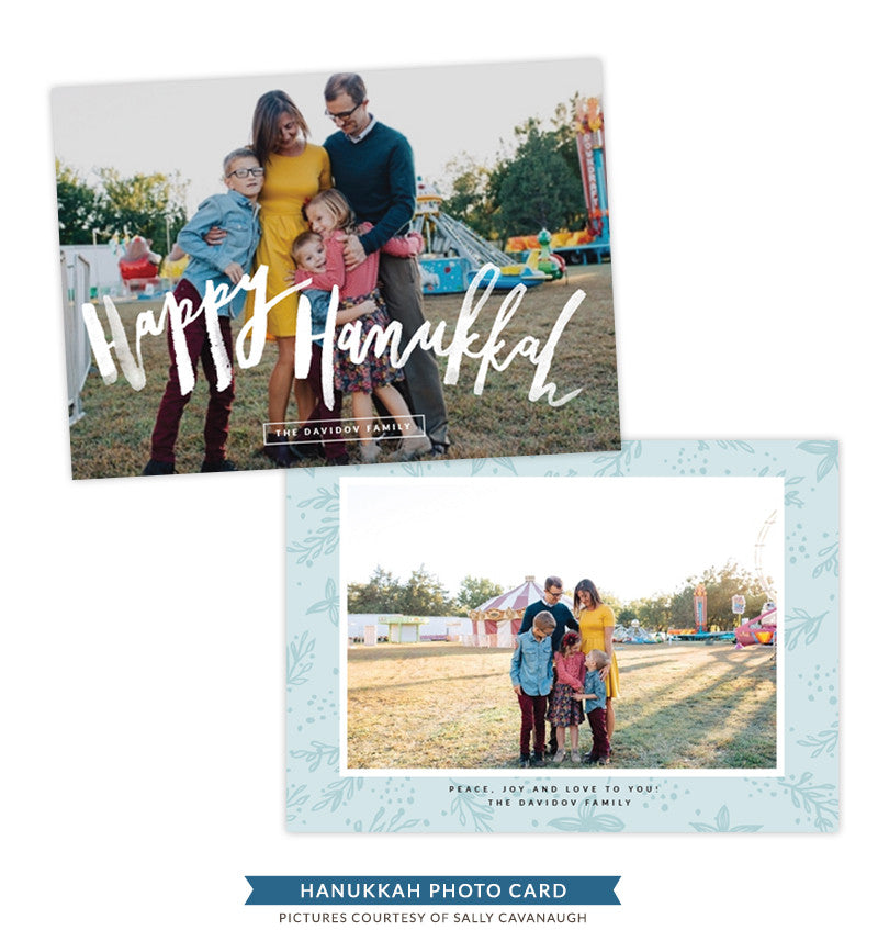 Hanukkah Photocard Template | Heart and Faith - e1409