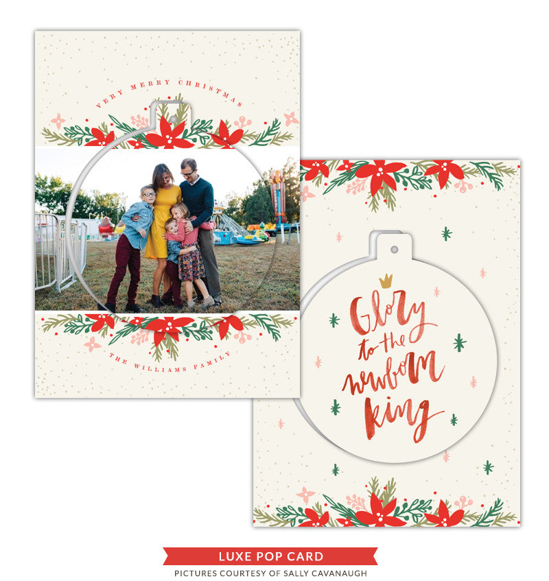 Christmas Luxe Pop Card Template | Silver Bells e1422