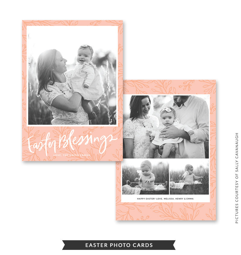 5x7 Easter Photo Card | Peach Easter e1470