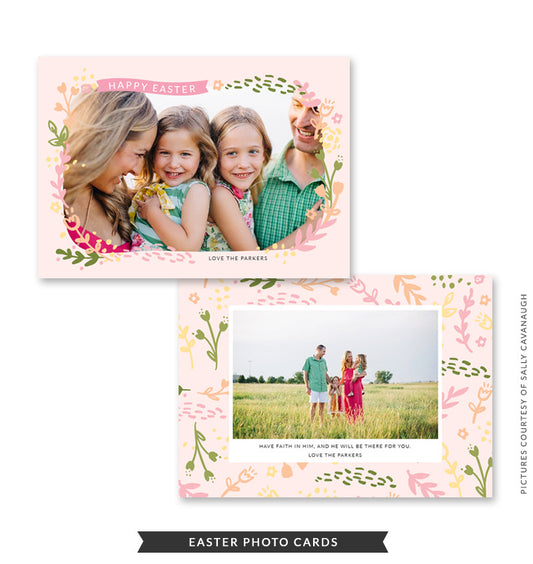 5x7 Easter Photo Card | Easter Leaves e1471