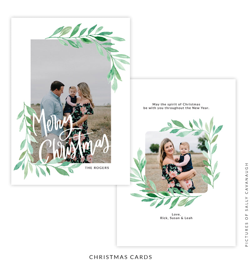 Christmas 5x7 Photo Card | Green gardens e1585