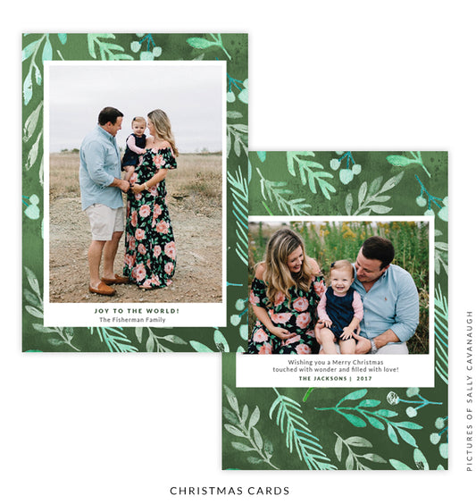 Christmas 5x7 Photo Card | Green Tree e1588