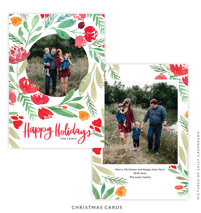 Christmas 5x7 Photo Card | Christmas Roses e1589