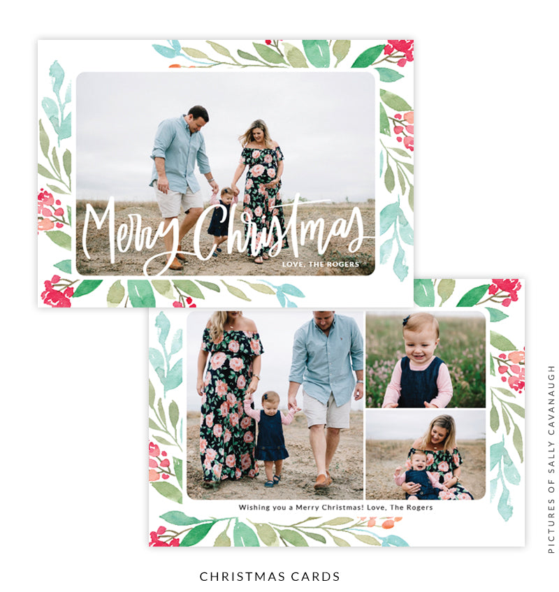 Christmas 5x7 Photo Card | Christmas Bouquet e1590