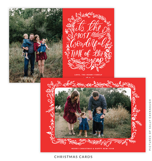 Christmas 5x7 Photo Card | Red Caroling e1593