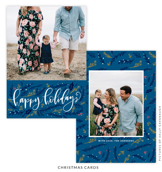 Christmas 5x7 Photo Card | Blue Holidays e1594