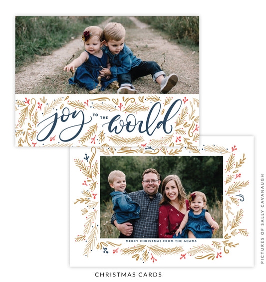 Christmas 5x7 Photo Card | Golden Sleigh e1595