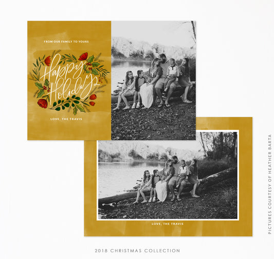 2018 Christmas 5x7 Photo Card | Golden Carols