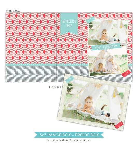 5x7 Image Box | Red and dots e855