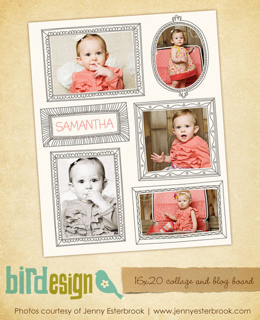 16x20 collage & blog board | Baby portraits - e415