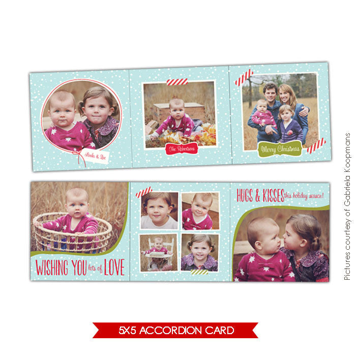 Holiday accordion card 5x5 | Winter charm e614