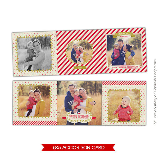 Holiday accordion card 5x5 | Vintage moments e616