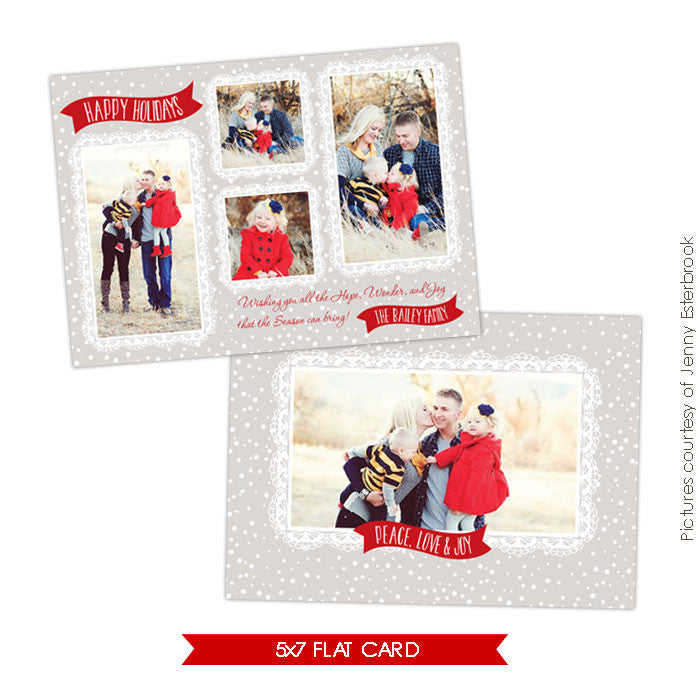 Holiday Photocard Template | Snowy day e625