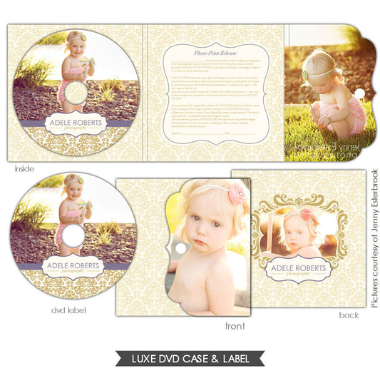 Luxe DVD case and DVD label | Purple & Gold e629