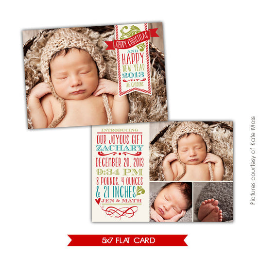 Holiday Birth Announcement Template | Christmas dream e631